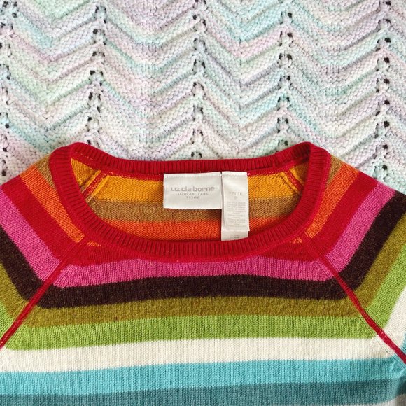 Liz Claiborne Rainbow Stripe Wool Blend Sweater (XS - S) - Picture 3 of 10